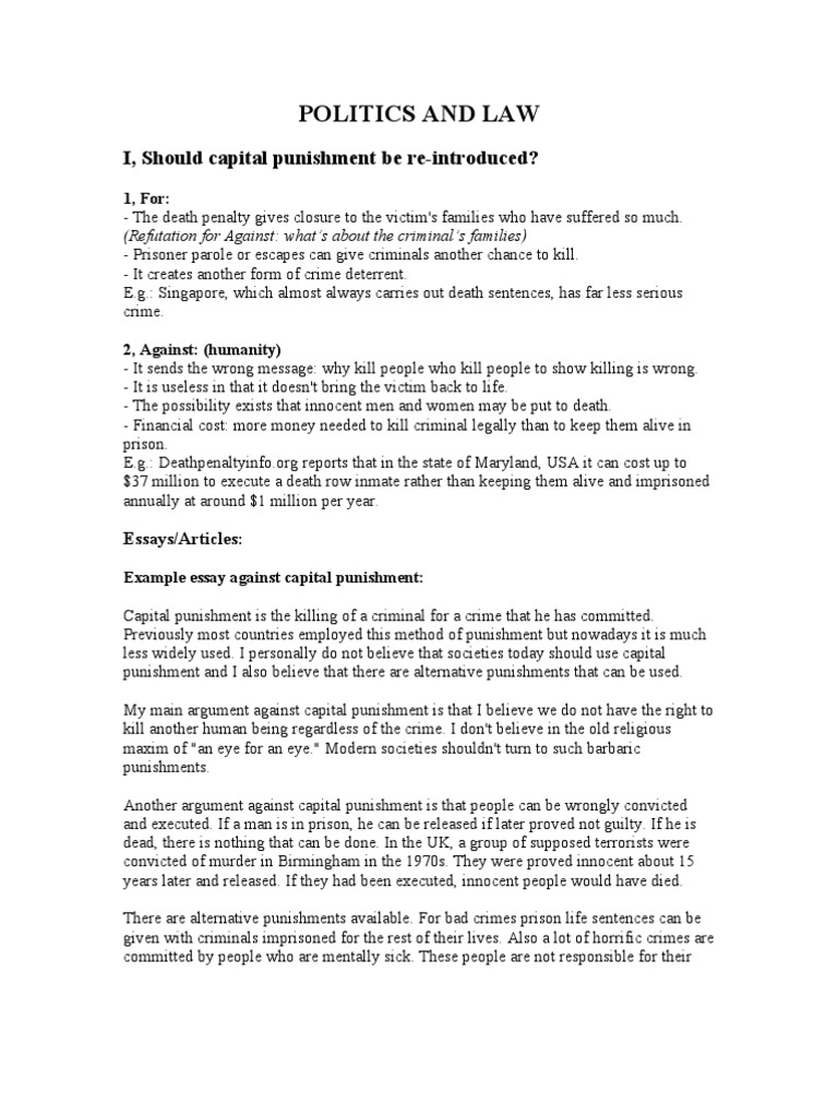 is the death penalty effective essay capital punishment essay introduction